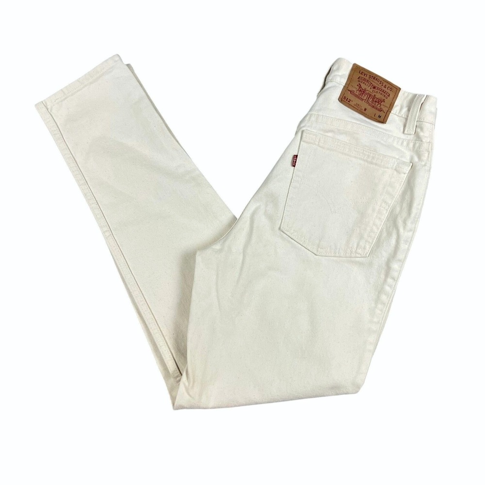 Levis 512 Slim Fit Tapered Leg Mom Jeans Womens 11 M High Rise Vintage 90s Cream